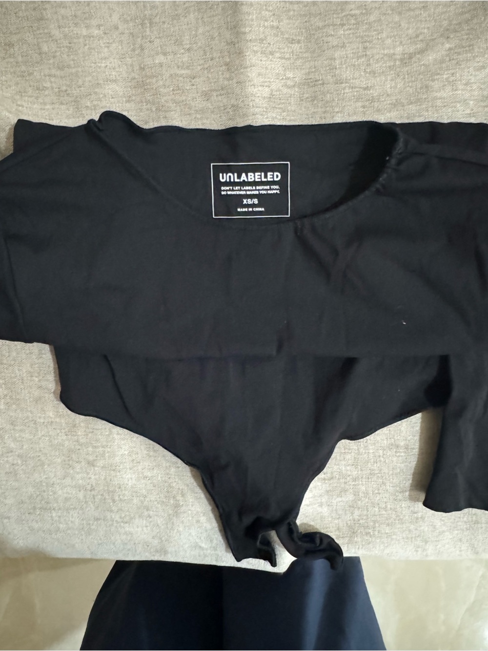 Black Scoop Neck Long Sleeve Bodysuit